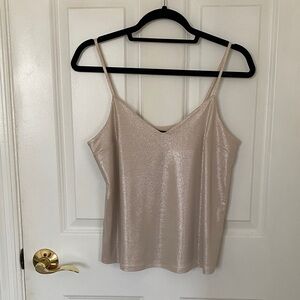 Express Cream Color Shimmer Tank Size S/P